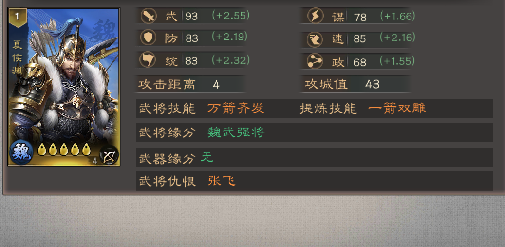 《三国乱世霸王》武将夏侯渊攻略