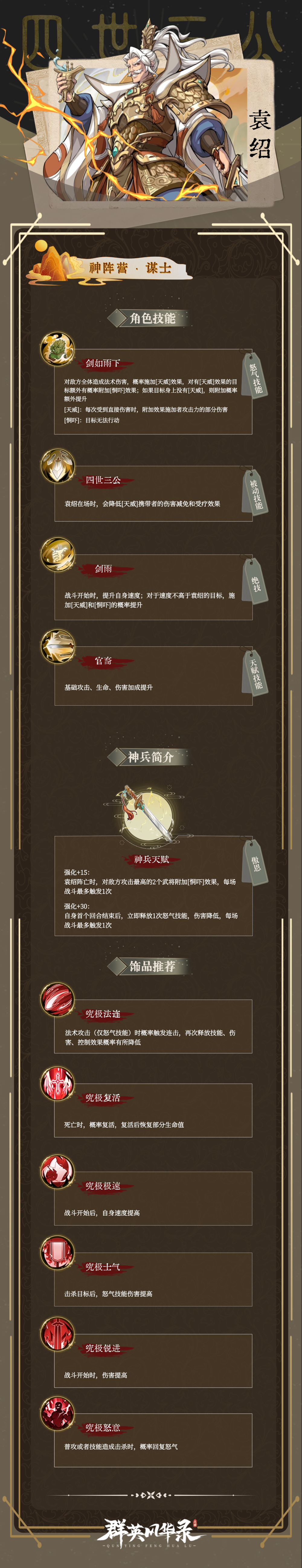 《群英风华录》武将最新攻略介绍之袁绍