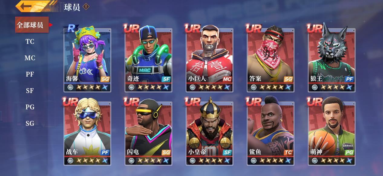 《全民大灌篮》球员位置介绍