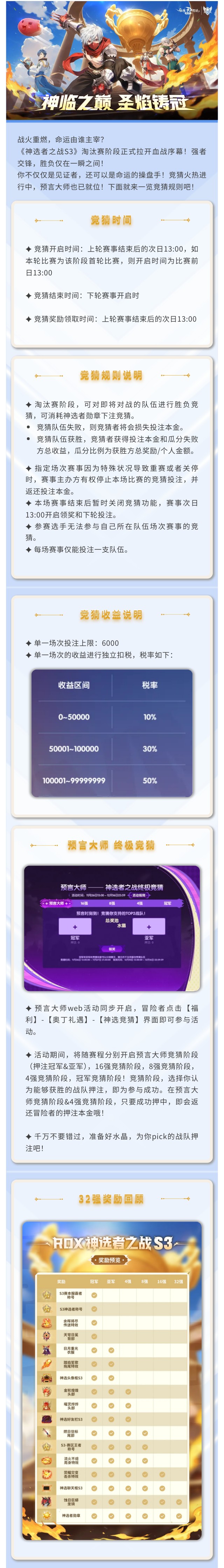 神选者之战S3：淘汰赛竞猜开启！