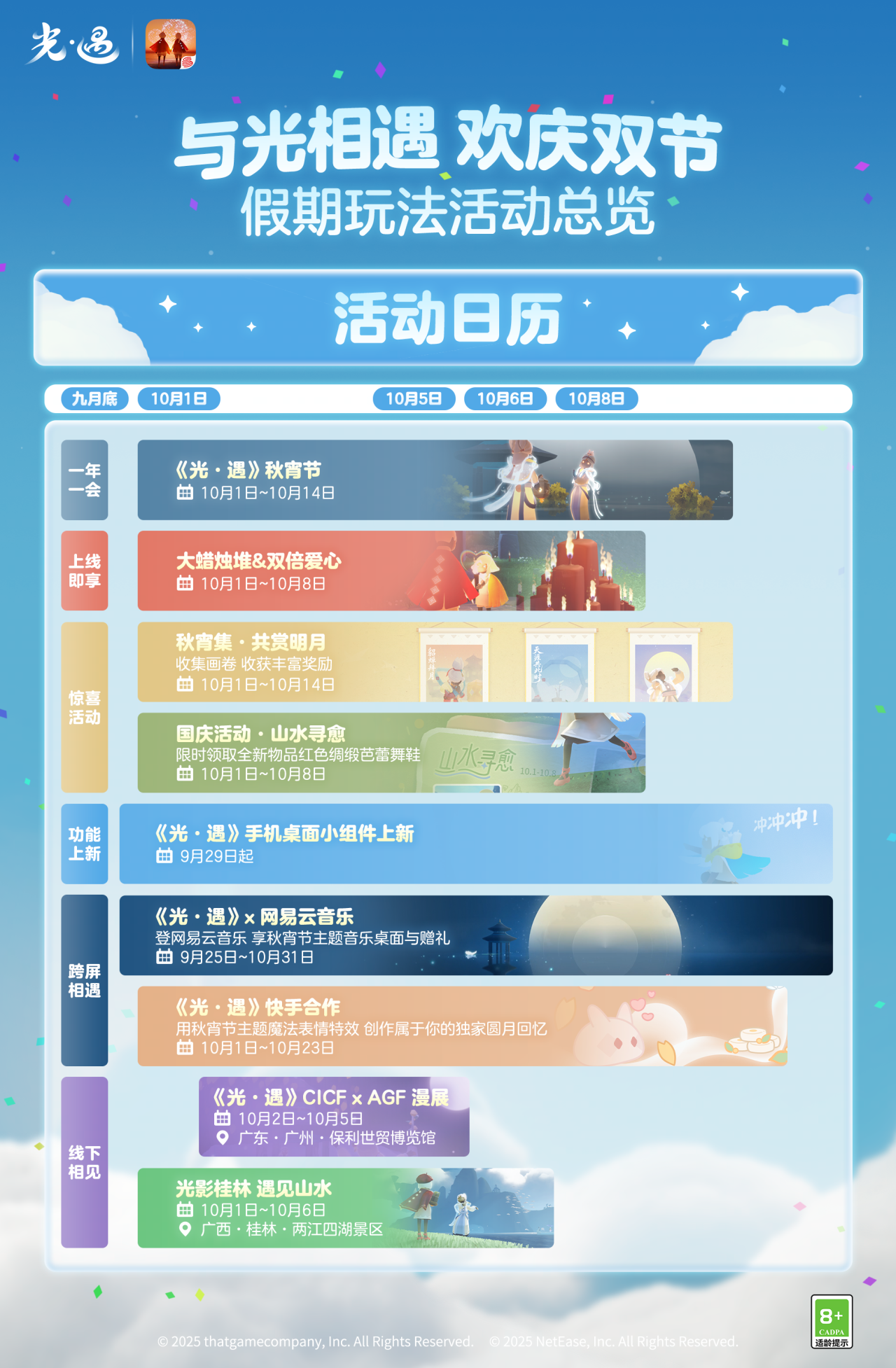秋月盈光 礼聚同欢丨《光·遇》假期玩法活动总览