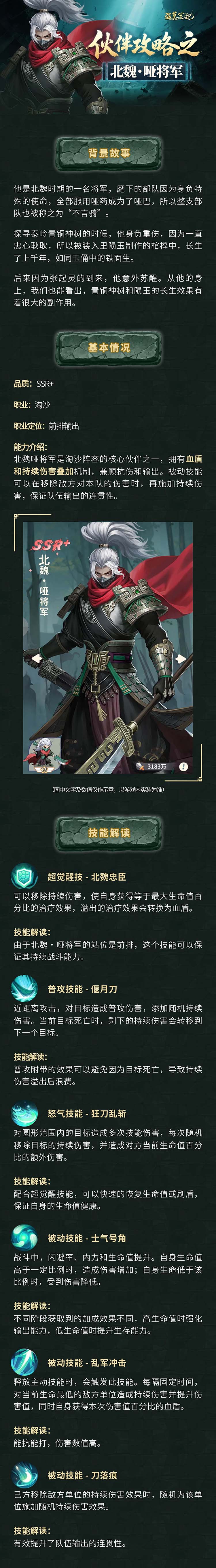 角色档案丨北魏•哑将军 跨越千年重生归来