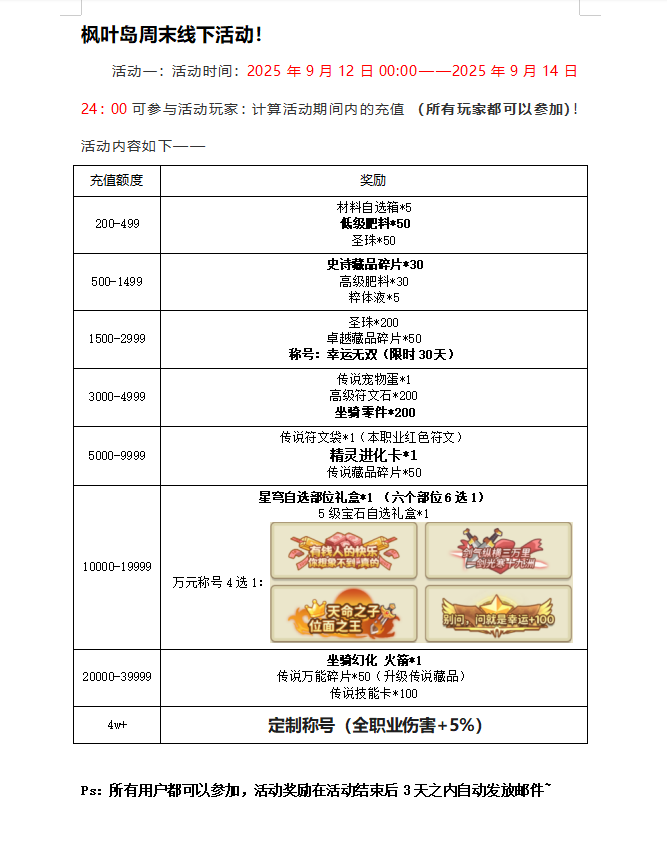 楓葉島12號周末線下活動