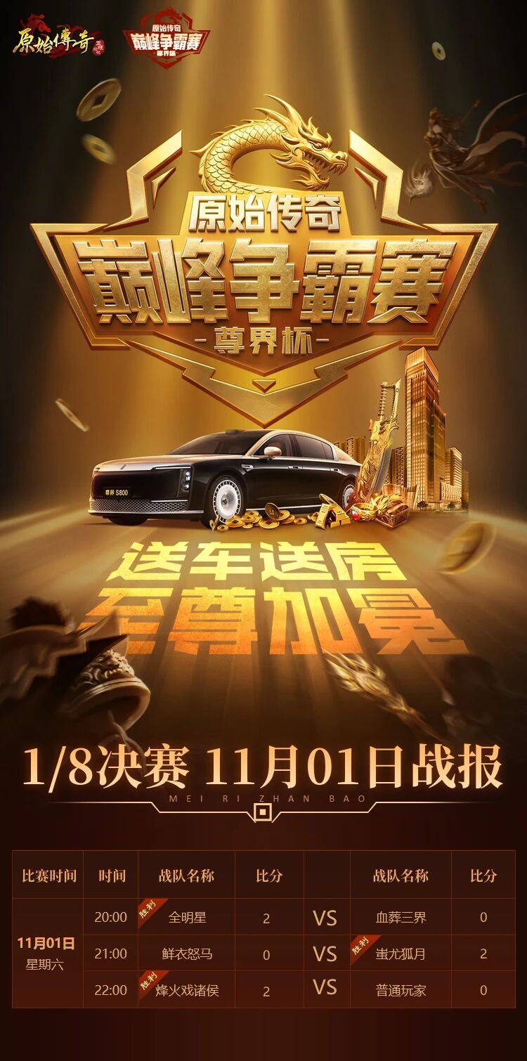 原始尊界杯 | 11月1日16進(jìn)8決賽戰(zhàn)報